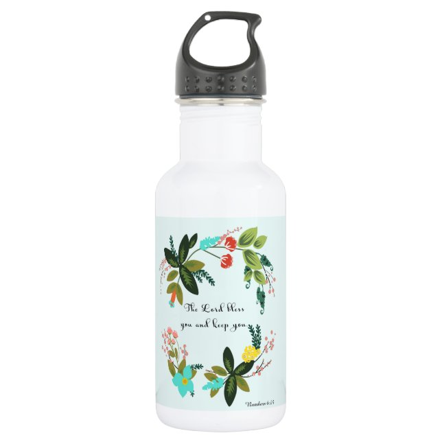 Bible Verses Art - Numbers 6:24 Stainless Steel Water Bottle (Front)