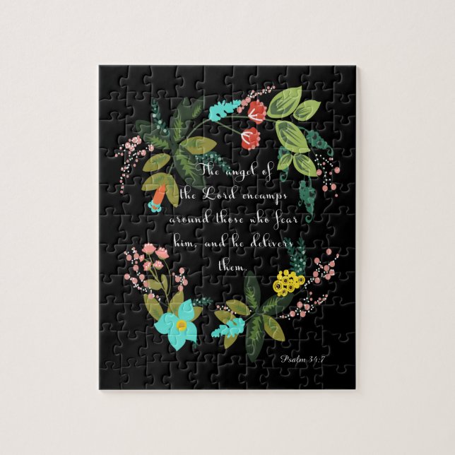 Bible Verses Art - Psalm 23:2 Jigsaw Puzzle (Vertical)