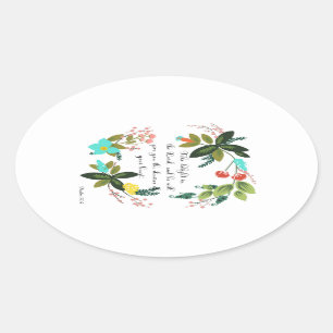 Bible Verses Art - Psalm 37:4 Oval Sticker
