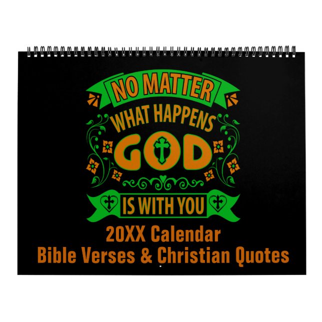 Bible Verses Christian Quotes & Sayings 12 Month Calendar (Cover)