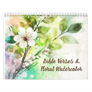 Bible Verses & Floral Watercolors Christian Calendar