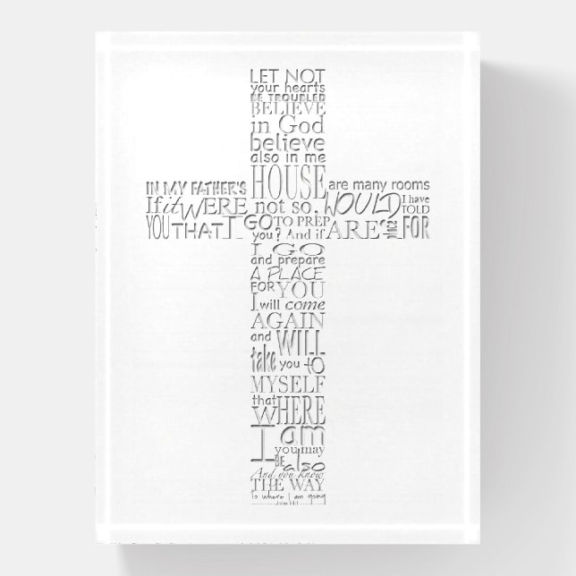 Bible verses from John 14 cut-out letters PW01 Paperweight (Vertical)