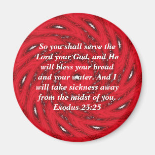 Bible Verses Healing Scripture Quote Exodus 23:25 Magnet