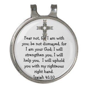 Bible Verses Inspirational Quote Isaiah 41:10 Golf Hat Clip