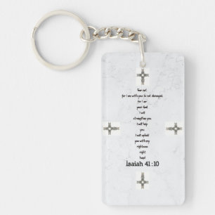 Bible Verses Inspirational Quote Isaiah 41:10 Keychain