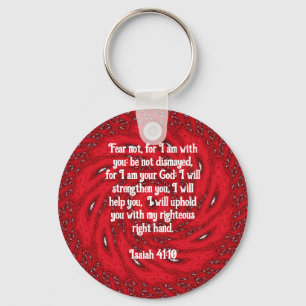 Bible Verses Inspirational Quote Isaiah 41:10 Keychain