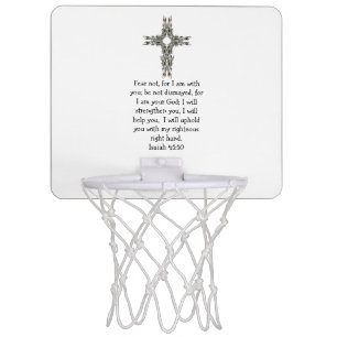 Bible Verses Inspirational Quote Isaiah 41:10 Mini Basketball Hoop