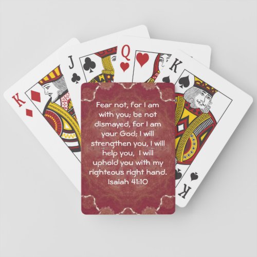 Bible Verses Inspirational Quote Isaiah 4110 Playing Cards