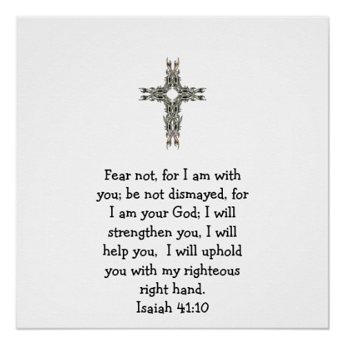 Bible Verses Inspirational Quote Isaiah 4110 Poster