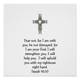 Bible Verses Inspirational Quote Isaiah 41:10 Poster
