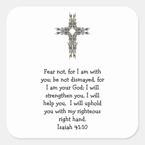Bible Verses Inspirational Quote Isaiah 4110 Square Sticker