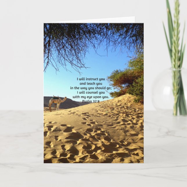 Bible Verses Inspirational Quote Psalm 32:8 Card (Front)