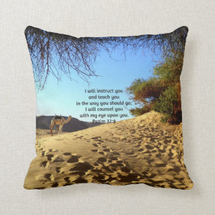 Bible Verses Inspirational Quote Psalm 32:8 Throw Pillow