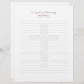 Bible Verses John14 Funeral Book Filler Page - 5 (Front/Back)