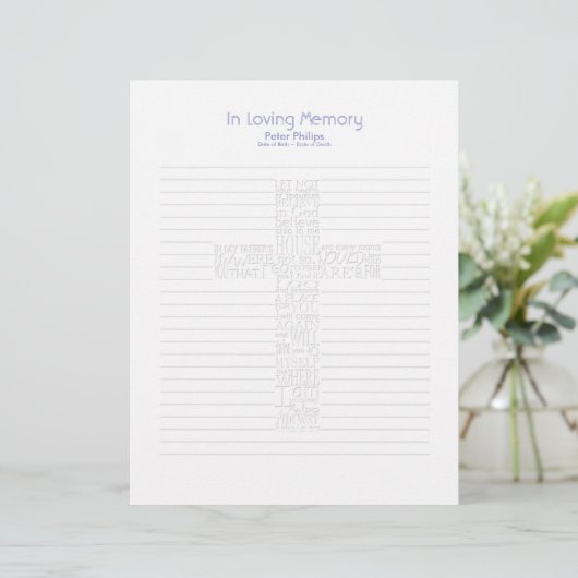 Bible Verses John14 Funeral Book Filler Page - 6 (Standing Front)