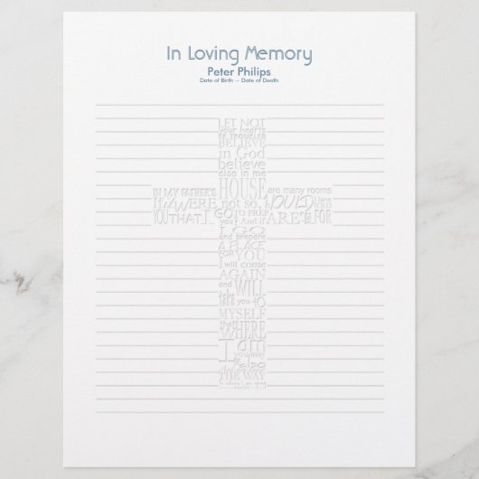Bible Verses John14 Funeral Book Filler Page - 8 (Front)