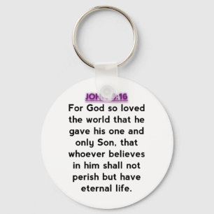 Bible Verses - John 3:16 Keychain