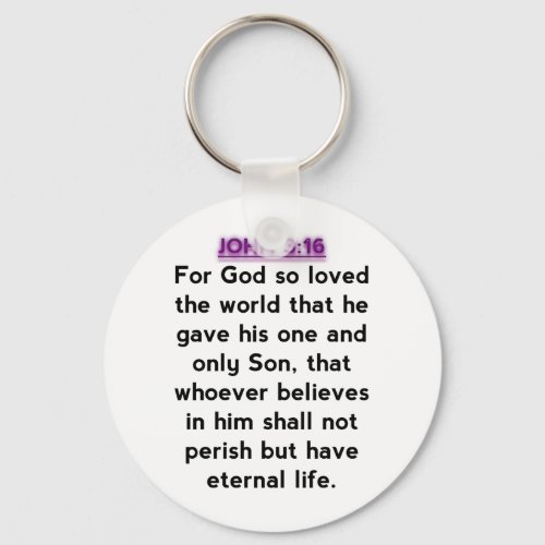 Bible Verses _ John 316 Keychain