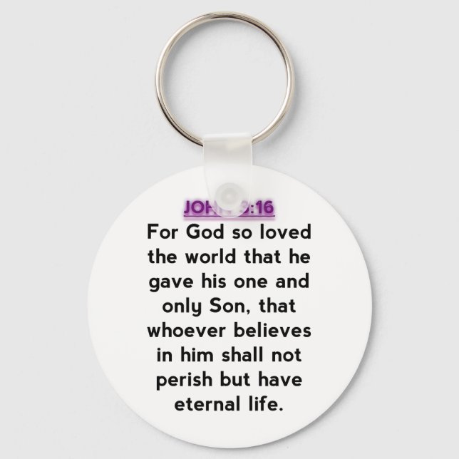 Bible Verses - John 3:16 Keychain (Front)