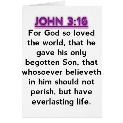 Bible Verses - John 3.16 KJV Greeting Card | Zazzle