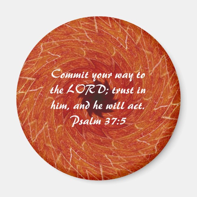 Bible Verses Motivational Scriptures Psalm 37:5 Magnet (Front)
