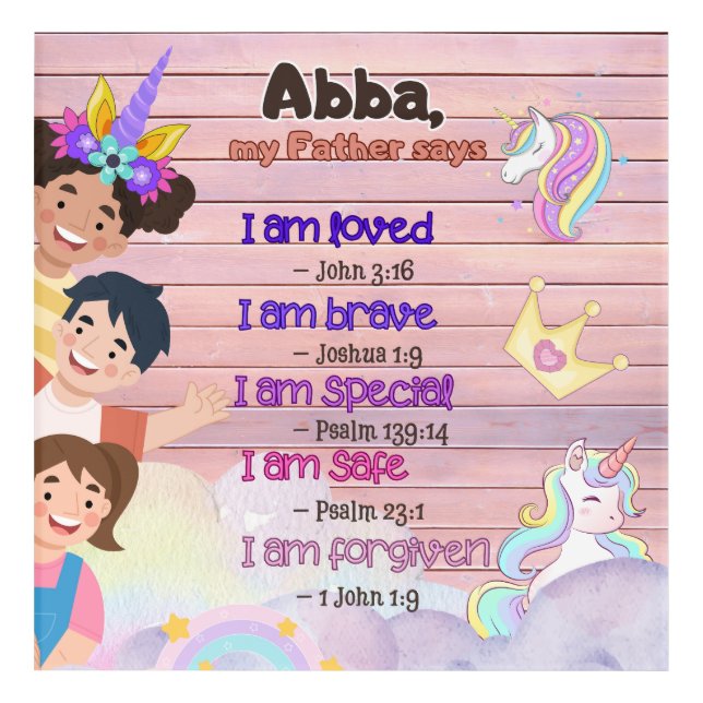 Bible Verses Positive Affirmations Acrylic Print  (Front)