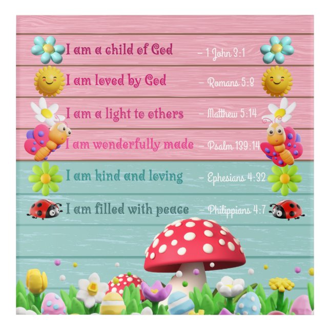 Bible Verses Positive Affirmations Acrylic Print (Front)