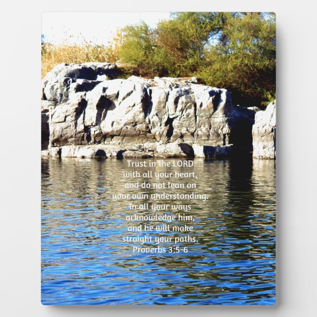 Bible Verses Quote about Trust Proverbs 3:5-6 Plaque (Front)