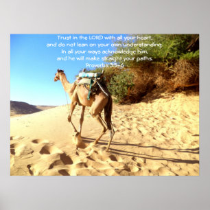 Bible Verses Quote about Trust Proverbs 3:5-6 Poster