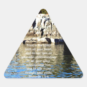 Bible Verses Quote about Trust Proverbs 3:5-6 Triangle Sticker