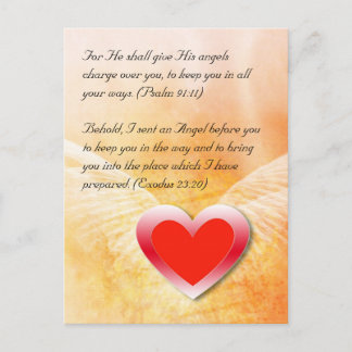 Bible verses red heart grunge design, postcard