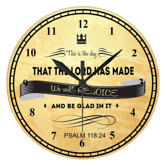 Bible Verses, This is the Day Large Clock