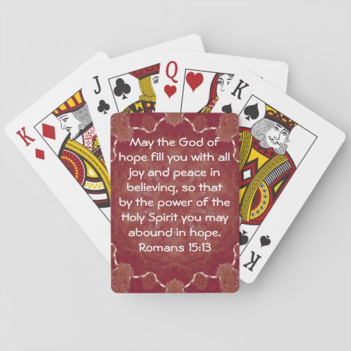 Bible Verses Uplifting Quote Romans 1513 Poker Cards