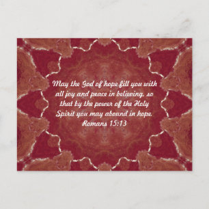 Bible Verses Uplifting Quote Romans 15:13 Postcard