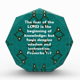 Bible Verses Wisdom Quote Saying Proverbs 1:7 Award