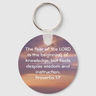 Bible Verses Wisdom Quote Saying Proverbs 1:7 Keychain