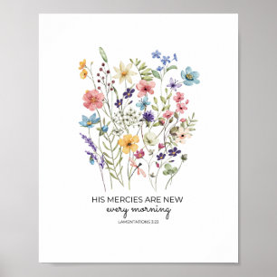 Bible Wall Art, His Mercies Are New Every Morning Poster