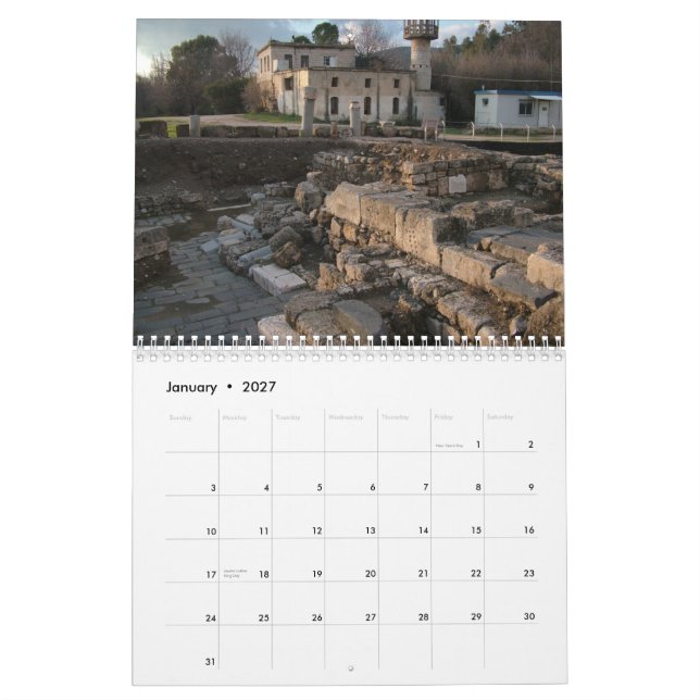 Biblical Archaeology Sites in Israel Today Calendar (Jan 2027)