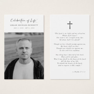 Biblical Celebration of Life Funeral Prayer Card
