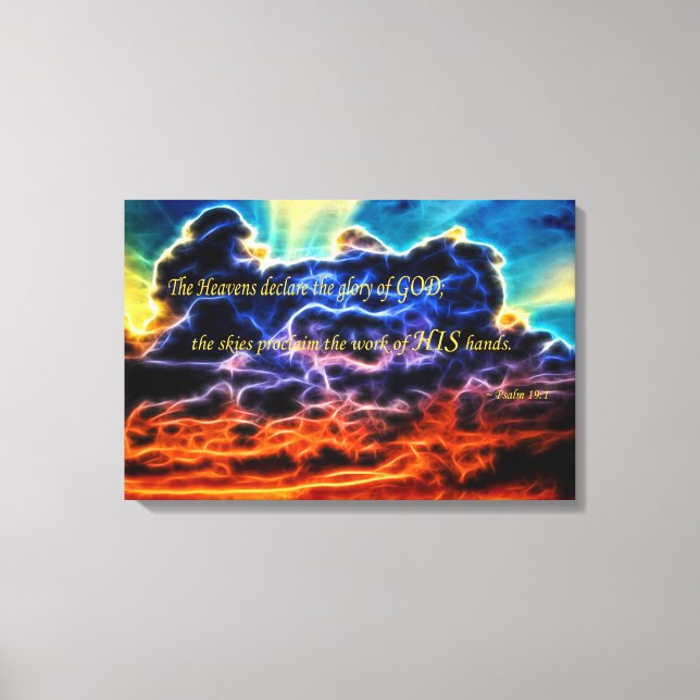 Biblical Electrified Cumulus Clouds Skyscape Canvas Print (Front)