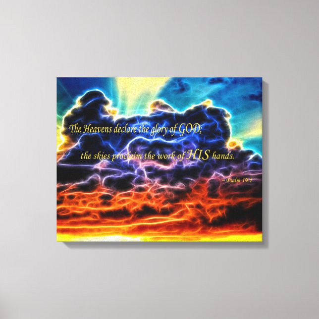 Biblical Electrified Cumulus Clouds Skyscape Canvas Print (Front)