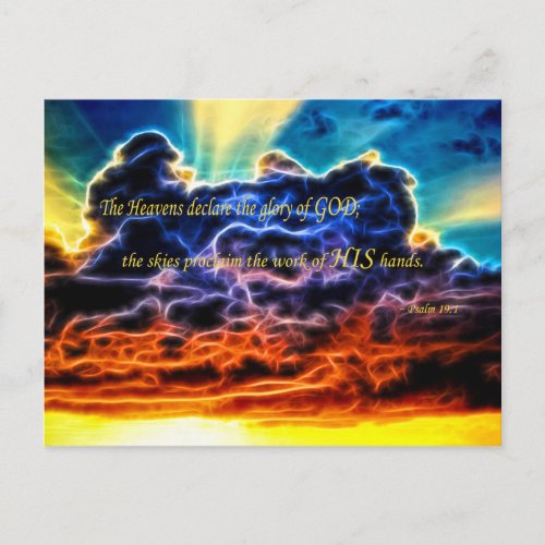 Biblical Electrified Cumulus Clouds Skyscape Postcard