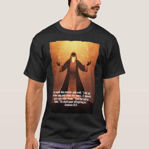 Biblical Figure Abraham  Bible Verse Black T_Shirt