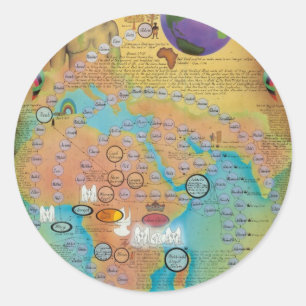 Biblical Genealogy Charts Classic Round Sticker