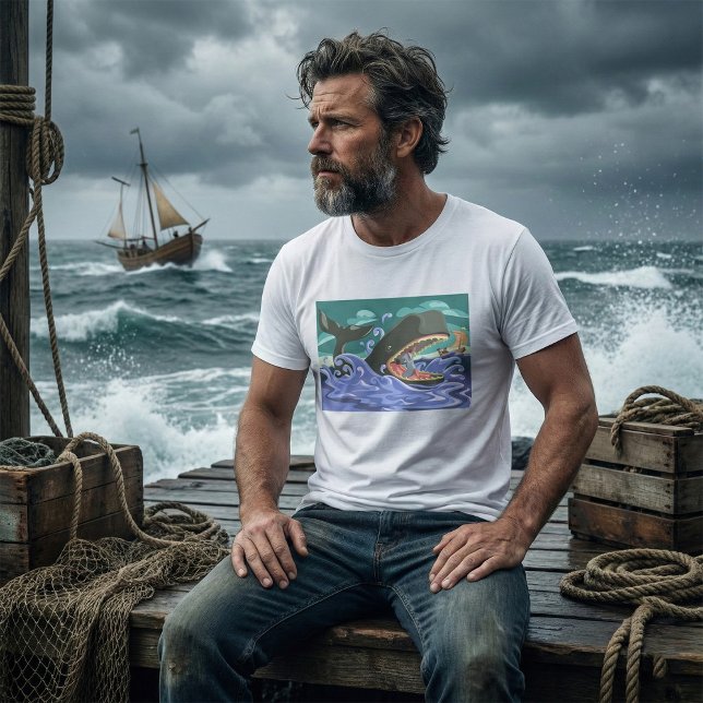 Biblical Jonah and the Whale Ocean Scene T-Shirt (Creator Uploaded)