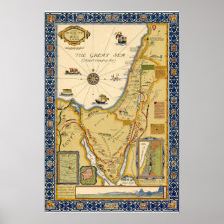 Biblical Map of the Holy Land Poster