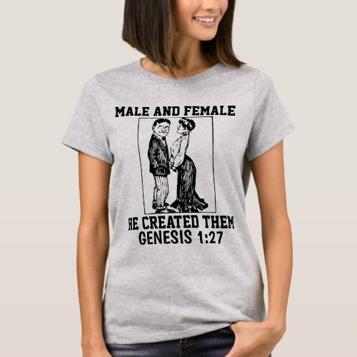 BIBLICAL MARRIAGE _ MAN AND WOMAN T_shirts