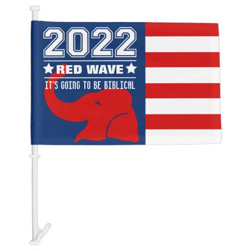 Biblical Midterms 2022 Red Wave Car Flag