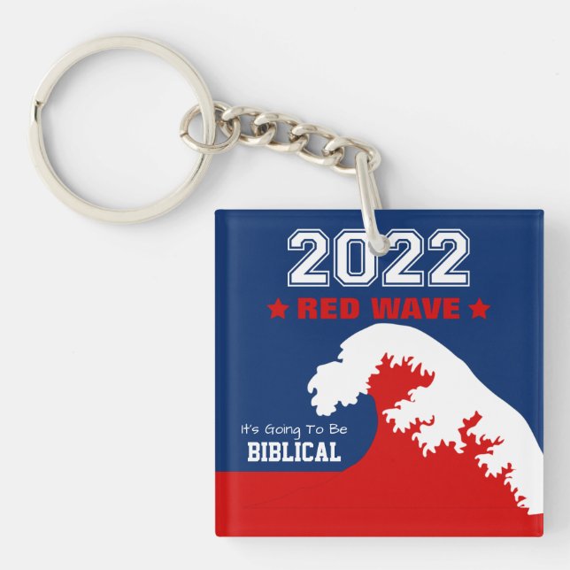 Biblical Midterms 2022 Red Wave Keychain (Front)