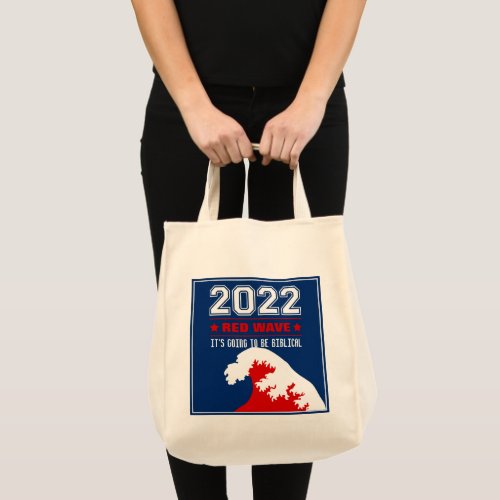 Biblical Midterms 2022 Red Wave Tote Bag